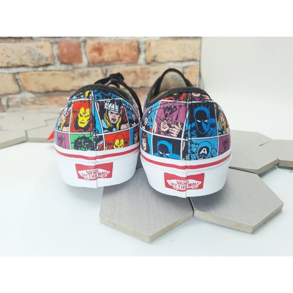 Vans Authentic Marvel Avengers Heads Comic Print Mens 11 Rare 2018 Spiderman LX - Picture 8 of 16